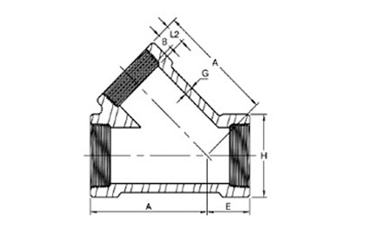 asme b16 11 threaded fitting 45 deg lateral tee manufacturer supplier exporter india